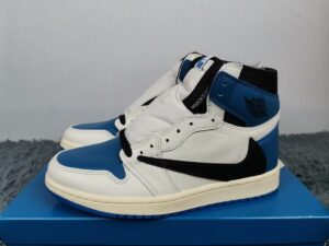 Air Jordan 1 x Travis Scott x Fragment Retro High OG Military Blue Sneaker For Women, Women’s Shoes PR-432378