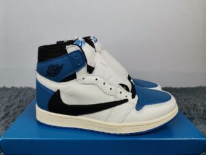 Air Jordan 1 x Travis Scott x Fragment Retro High OG Military Blue Sneaker For Women, Women’s Shoes PR-432378