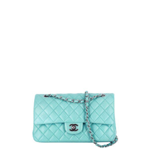 CHANEL TIFFANY BLUE LAMBSKIN MEDIUM CLASSIC HANDBAG