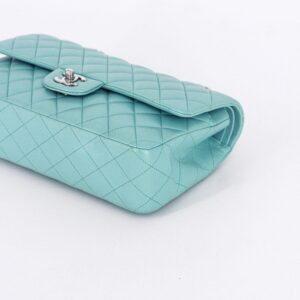 CHANEL TIFFANY BLUE LAMBSKIN MEDIUM CLASSIC HANDBAG