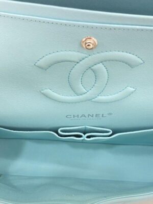 CHANEL TIFFANY BLUE LAMBSKIN MEDIUM CLASSIC HANDBAG