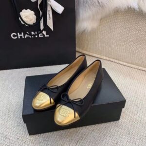 Chanel Ballerina Flats BlackGold For Women, Women’s Shoes G02819 PR-752734