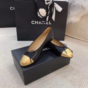 Chanel Ballerina Flats BlackGold For Women, Women’s Shoes G02819 PR-752734