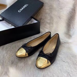 Chanel Ballerina Flats BlackGold For Women, Women’s Shoes G02819 PR-752734