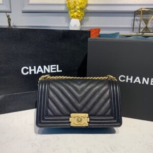 Chanel Boy HandBag Black For Women, Women’s Bags, Shoulder And Crossbody Bags 9.8in/25cm A67086