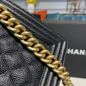 Chanel Boy Handbag Gold Toned Hardware Black For Women, Women’s Bags, Shoulder And Crossbody Bags 9.8in/25cm A67086