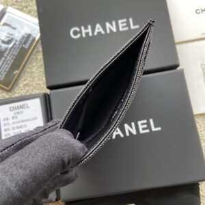 Chanel CO-CO Card Holder 11cm/4.3in Black Hardware For Women Black