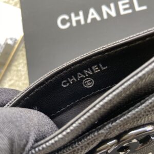 Chanel CO-CO Card Holder 11cm/4.3in Black Hardware For Women Black