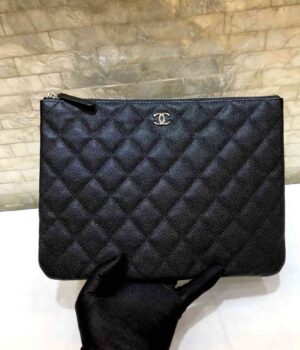 Chanel CO-CO Classic Pouch 27cm/10.6in Gold Toned Hardware For Women Black A82545 Y04059 C3906