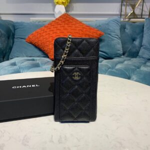 Chanel Classic Cluth With Chain Black For Women, Women’s Wallet 7in/18cm AP0990