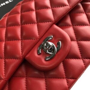 Chanel Classic HandBag Red For Women 9.9in/25.5cm A01112