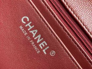 Chanel Classic HandBag Silver Hardware Burgundy For Women 7.8in/20cm