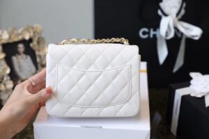 Chanel Classic Mini Flap Bag Golden Hardware White For Women 6.6in/17cm A35200