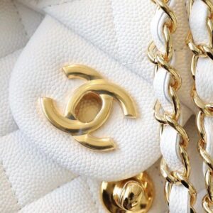 Chanel Classic Mini Flap Bag Golden Hardware White For Women 6.6in/17cm A35200