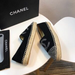 Chanel Espadrille BlackGrey For Women, Women’s Shoes G29762 PR-899235