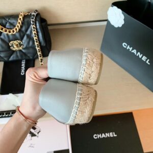 Chanel Espadrilles Light GreyDark Grey For Women, Women’s Shoes G29762 PR-342849