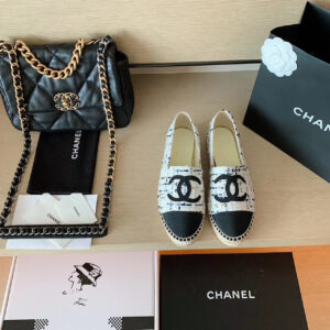 Chanel Espadrilles WhiteBlack For Women, Women’s Shoes G29762 PR-386974