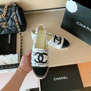 Chanel Espadrilles WhiteBlack For Women, Women’s Shoes G29762 PR-386974