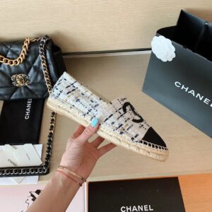 Chanel Espadrilles WhiteBlack For Women, Women’s Shoes G29762 PR-386974