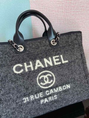 Chanel Large Shopping Tote Bag Grey For Women, Women’s Handbag, Shoulder Bags 15in/38cm