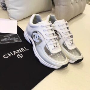 Chanel Lowtop Sneakers WhiteGrey For Women, Women’s Shoes 0.6in1.5cm G39066 PR-531324