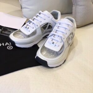 Chanel Lowtop Sneakers WhiteGrey For Women, Women’s Shoes 0.6in1.5cm G39066 PR-531324