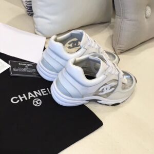 Chanel Lowtop Sneakers WhiteGrey For Women, Women’s Shoes 0.6in1.5cm G39066 PR-531324