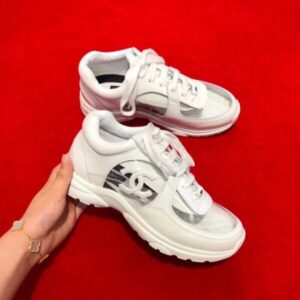 Chanel Lowtop Sneakers WhiteGrey For Women, Women’s Shoes 0.6in1.5cm G39066 PR-531324