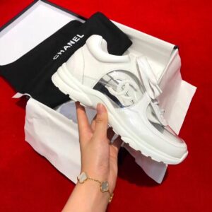 Chanel Lowtop Sneakers WhiteGrey For Women, Women’s Shoes 0.6in1.5cm G39066 PR-531324