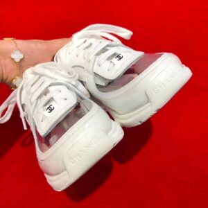 Chanel Lowtop Sneakers WhiteGrey For Women, Women’s Shoes 0.6in1.5cm G39066 PR-531324