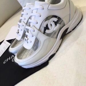 Chanel Lowtop Sneakers WhiteGrey For Women, Women’s Shoes 0.6in1.5cm G39066 PR-531324