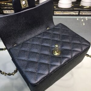 Chanel Mini Flap Bag Caviar Black For Women, Women’s Bags, Shoulder And Crossbody Bags 6.7in/17cm A35200