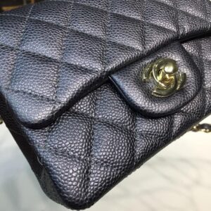 Chanel Mini Flap Bag Caviar Black For Women, Women’s Bags, Shoulder And Crossbody Bags 6.7in/17cm A35200