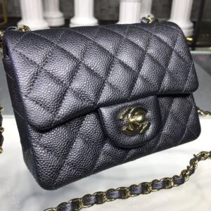 Chanel Mini Flap Bag Caviar Black For Women, Women’s Bags, Shoulder And Crossbody Bags 6.7in/17cm A35200