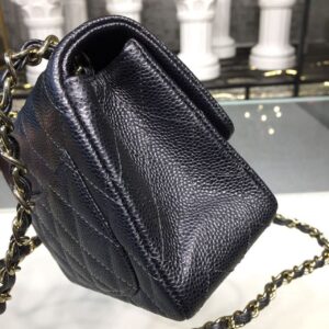 Chanel Mini Flap Bag Caviar Black For Women, Women’s Bags, Shoulder And Crossbody Bags 6.7in/17cm A35200