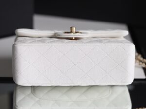 Chanel Mini Flapbag With Top Handle White For Women 7.8in/20cm