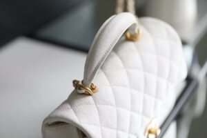 Chanel Mini Flapbag With Top Handle White For Women 7.8in/20cm