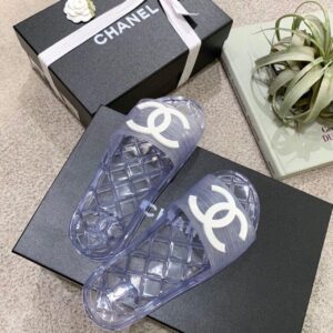 Chanel Mule Glossy Transparent CC Logo PVC Clear For Women, Women’s Shoes PR-760935