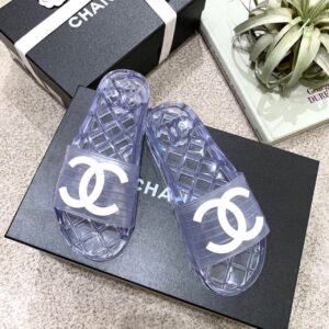 Chanel Mule Glossy Transparent CC Logo PVC Clear For Women, Women’s Shoes PR-760935