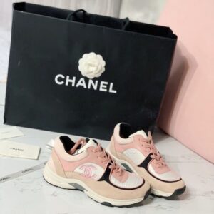 Chanel Nylon Trainer Sneakers Light PinkWhite For Women, Women’s Shoes PR-790500