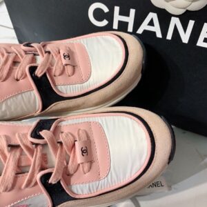 Chanel Nylon Trainer Sneakers Light PinkWhite For Women, Women’s Shoes PR-790500