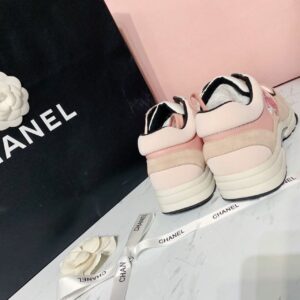 Chanel Nylon Trainer Sneakers Light PinkWhite For Women, Women’s Shoes PR-790500