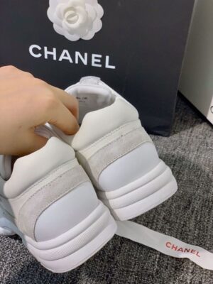 Chanel Nylon Trainer Sneakers WhiteBeige For Women, Women’s Shoes PR-359654