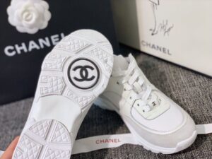 Chanel Nylon Trainer Sneakers WhiteBeige For Women, Women’s Shoes PR-359654