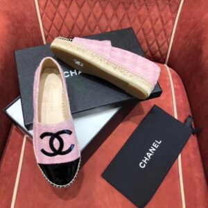 Chanel PatentTweed Espadrilles PinkBlack For Women, Women’s Shoes G39028 K4257 PR-522630