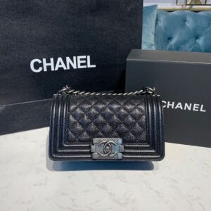 Chanel Small Boy Handbag Silver Hardware Black For Women, Women’s Bags, Shoulder And Crossbody Bags 7.8in/20cm A67085