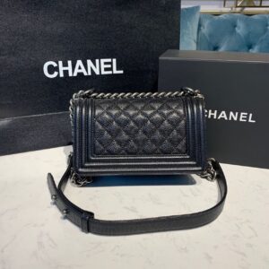 Chanel Small Boy Handbag Silver Hardware Black For Women, Women’s Bags, Shoulder And Crossbody Bags 7.8in/20cm A67085