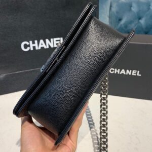 Chanel Small Boy Handbag Silver Hardware Black For Women, Women’s Bags, Shoulder And Crossbody Bags 7.8in/20cm A67085