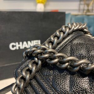 Chanel Small Boy Handbag Silver Hardware Black For Women, Women’s Bags, Shoulder And Crossbody Bags 7.8in/20cm A67085