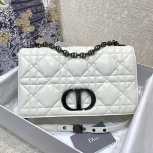 Christian Dior Large Dior Caro Bag, White, For Women Handbags, Crossbody Bags, 28cm CD